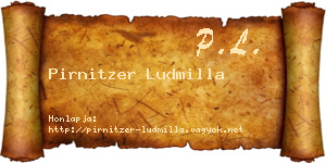 Pirnitzer Ludmilla névjegykártya
